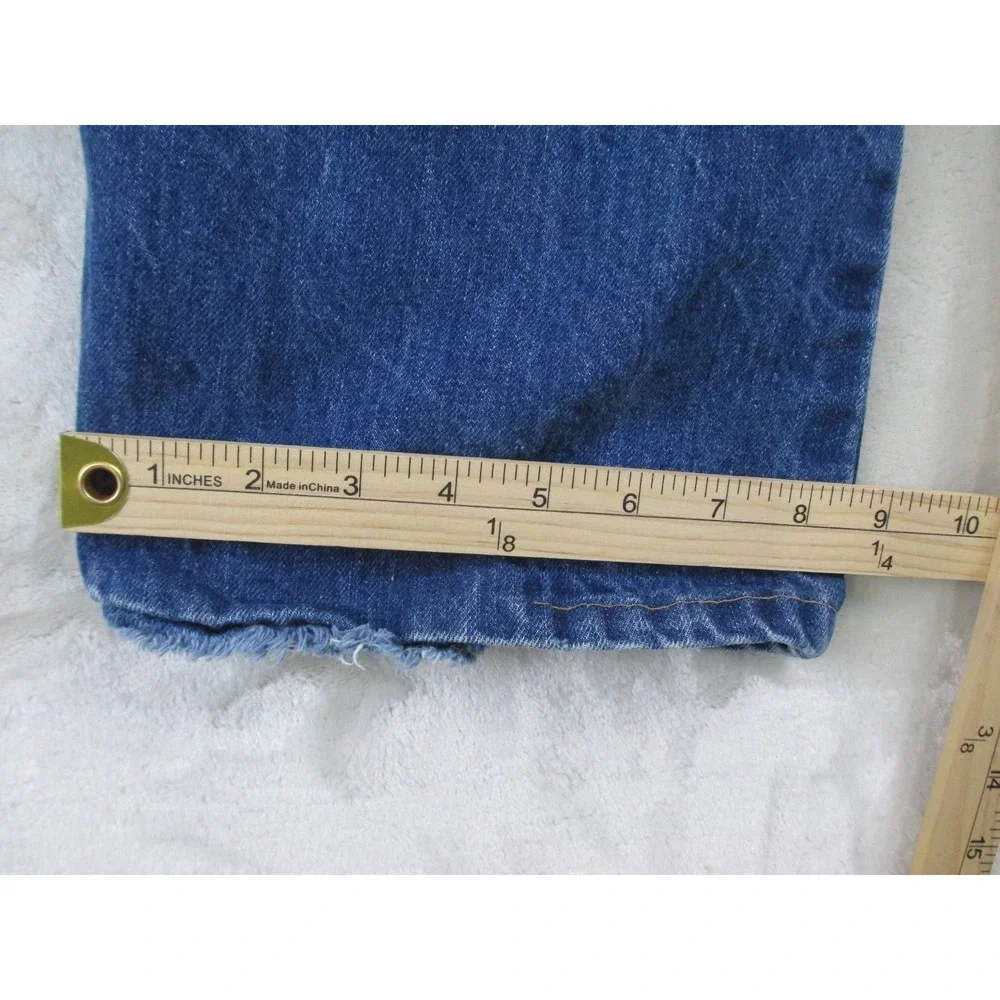 VINTAGE Levi's 505 Pants Mens 42 Blue Denim Jeans Straight Leg HEMMED 80s 42X25*